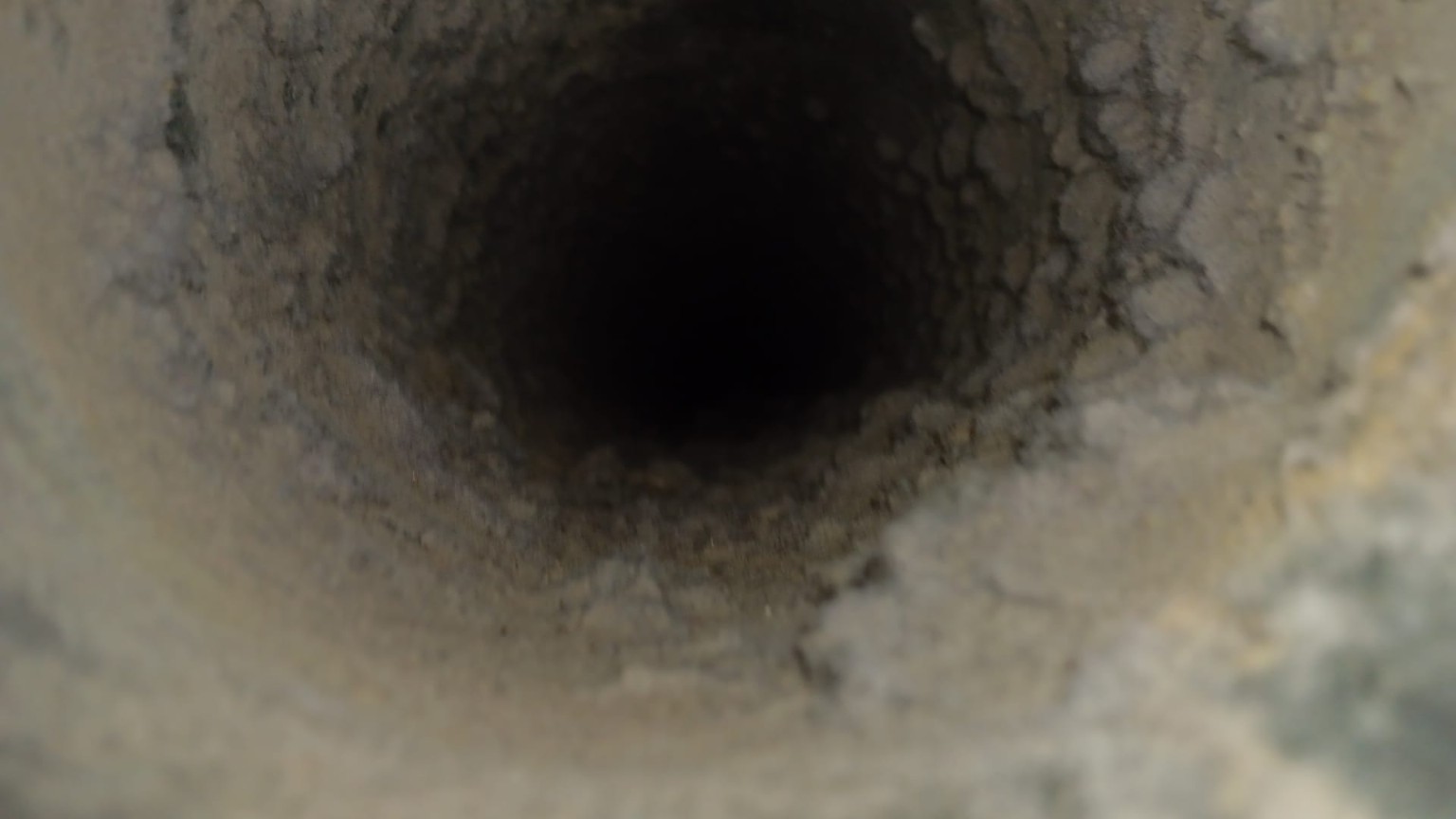 Actual GF project photo looking inside a dryer vent duct